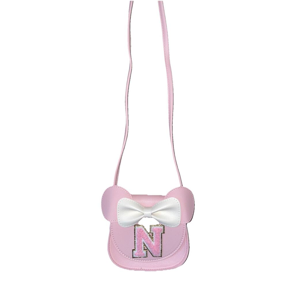 Little Girls Monogram Pink Mouse Purse With The Letter “N” New